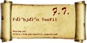 Fábján Teofil névjegykártya